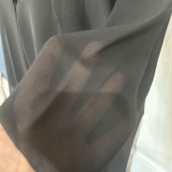 Vintage Night Studio Sheer Black Chiffon Duster Formal Evening Wedding Elegant - Picture 5 of 13